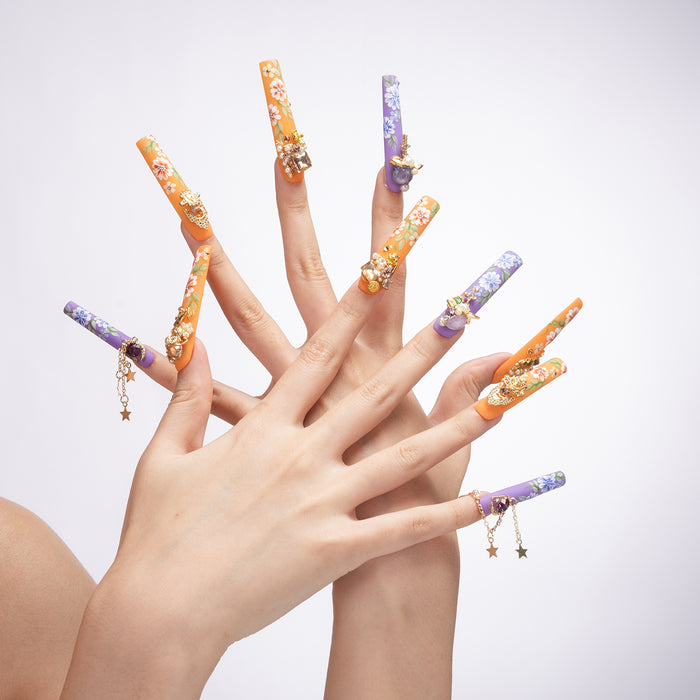 Orange Long Hand-Painted Set【H31-1011】