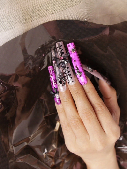 Cat eye lace manicure【H43-1123】