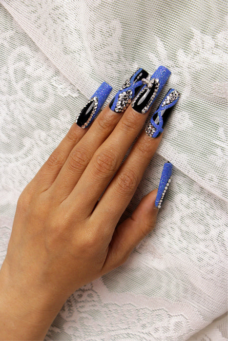 black and blue manicure【H43-1168】