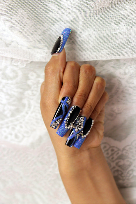 black and blue manicure【H43-1168】