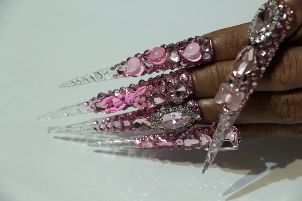 Exclusive pink diamond manicure【S44-1202】