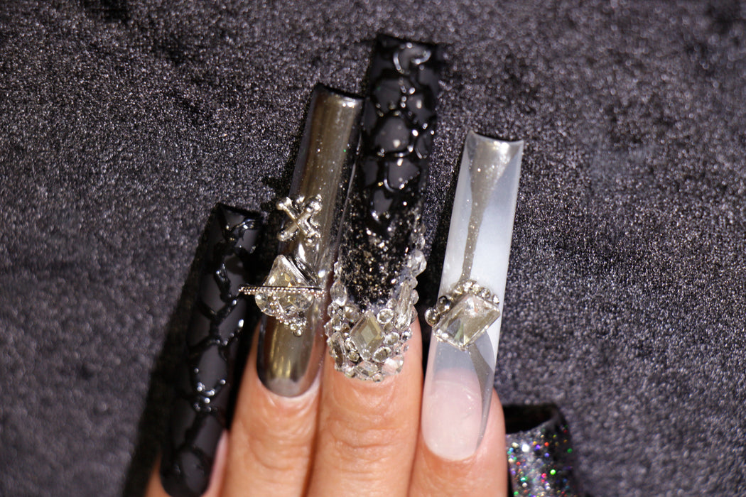 Cool glitter shell manicure【H43-1185】