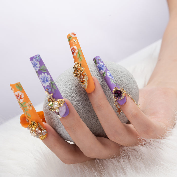 Orange Long Hand-Painted Set【H31-1011】