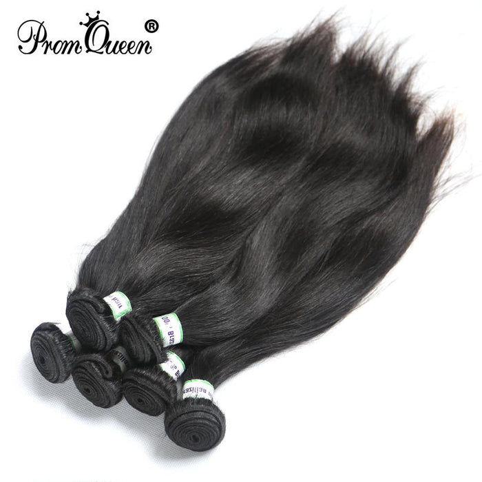 Brazilian Hair Straight Human hair Bundles With Frontal Closure 13X4 Transparent Lace Frontal