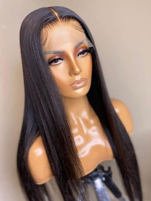 Prom Queen 100% Virgin Human Hair Straight HD Lace Wig Pre Plucked Bleached Knots