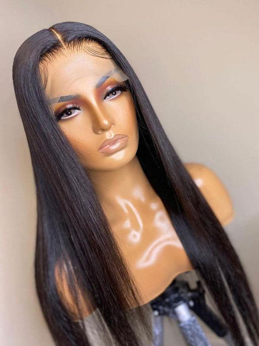 Prom Queen 100% Virgin Human Hair Straight HD Lace Wig Pre Plucked Bleached Knots