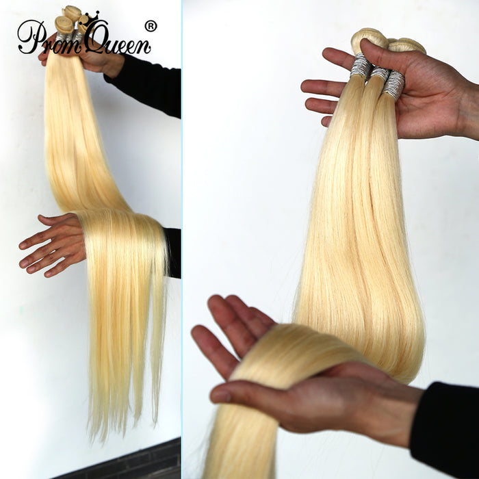 Brazilian Hair Straight 613 Color Blonde Human Hair Weave Bundles