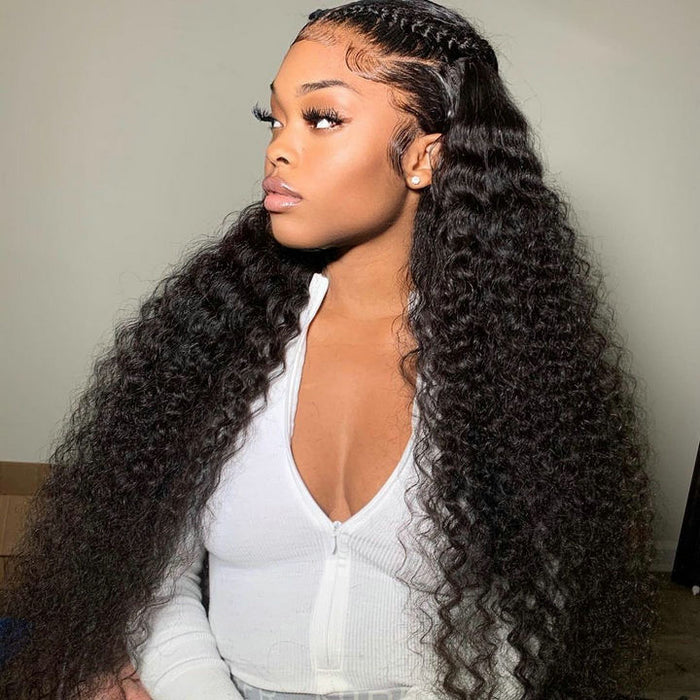 Prom Queen 100% Virgin Human Hair Deep Wave HD Lace Wig Pre Plucked Bleached Knots