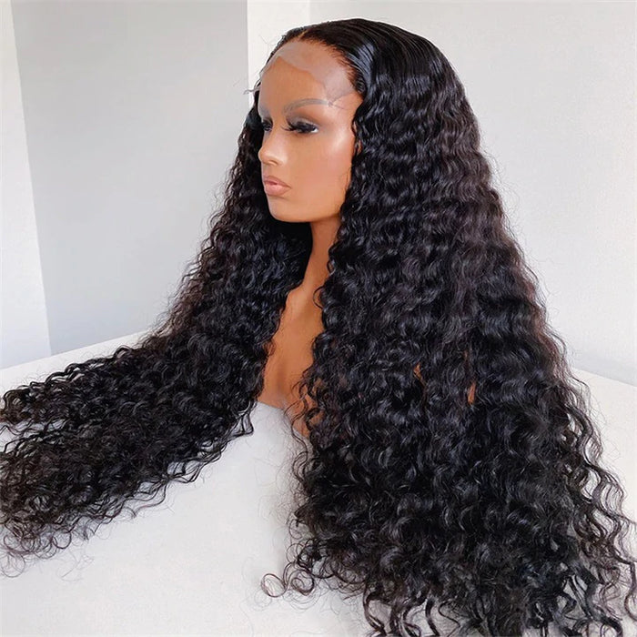 Prom Queen 100% Virgin Human Hair Deep Wave HD Lace Wig Pre Plucked Bleached Knots