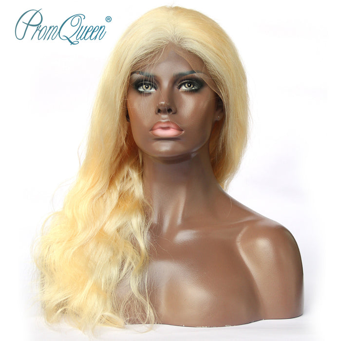 613 lace frontal wig pre plucked with baby hair Straight Brazilian Human human Hair blonde lace front wig