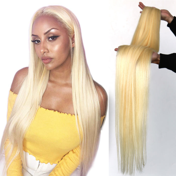 Brazilian Hair Straight 613 Color Blonde Human Hair Weave Bundles