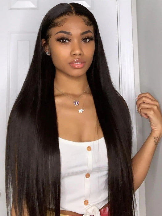 Prom Queen 100% Virgin Human Hair Straight HD Lace Wig Pre Plucked Bleached Knots