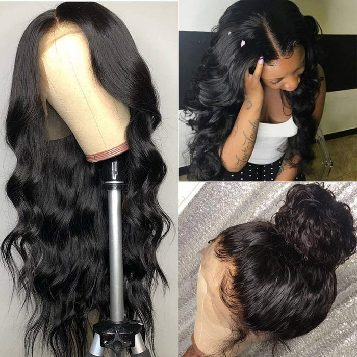 5x5 Closure Human Hair Wig Brazilian Loose Wave Closure Wigs 250% Density Natural Hairline