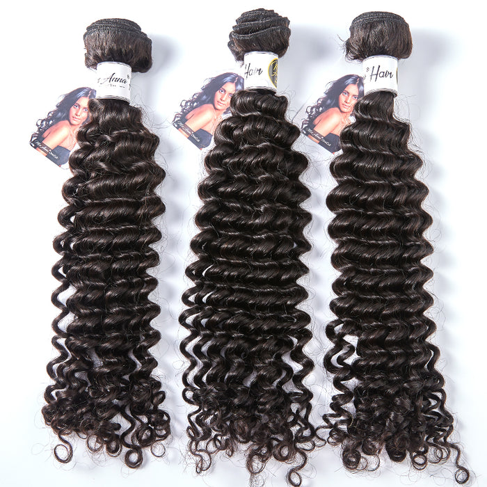 Promqueen Brazilian Virgin Human Hair Deep Wave / Kinky Curly / Kinky Straight 3 Bundles Lot