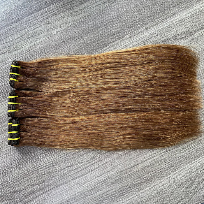 Double Drawn Color #4/30 Straight Virgin Hair Full End Soft Human Hair