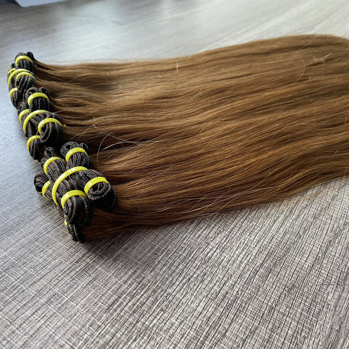 Double Drawn Color #4/30 Straight Virgin Hair Full End Soft Human Hair