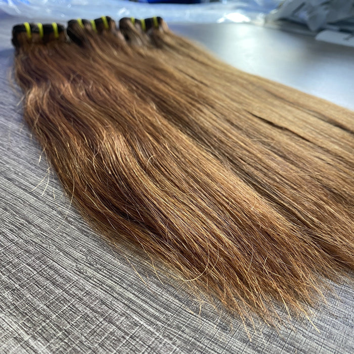 Double Drawn Color #4/30 Straight Virgin Hair Full End Soft Human Hair