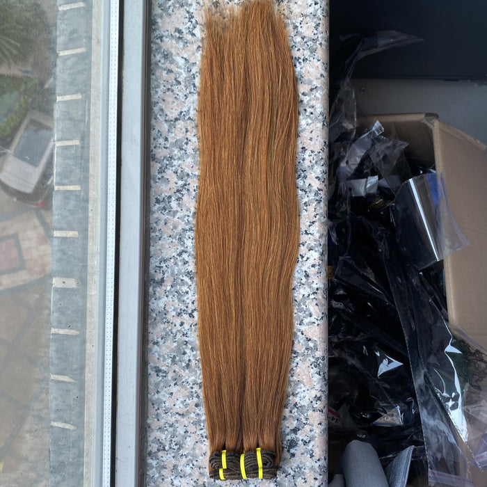 Double Drawn Color #4/30 Straight Virgin Hair Full End Soft Human Hair