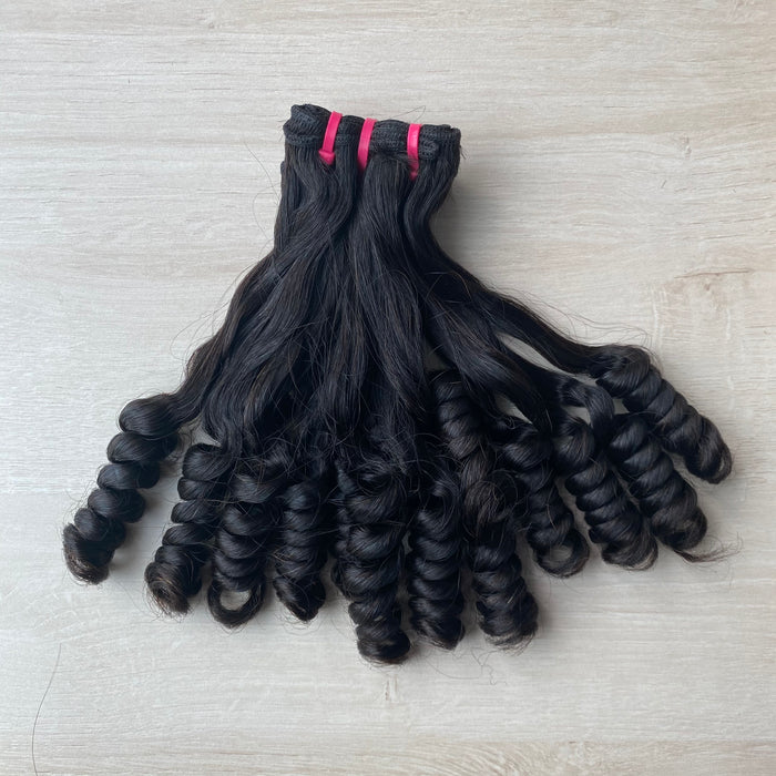 Double Drawn Flower Curly Virgin Hair Full End Soft Human Hair