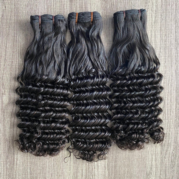 Double Drawn Deep Curly Virgin Hair Full End Soft Human Hair