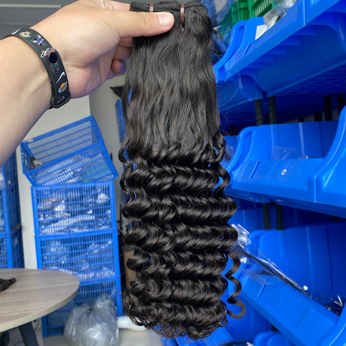 Double Drawn Deep Curly Virgin Hair Full End Soft Human Hair