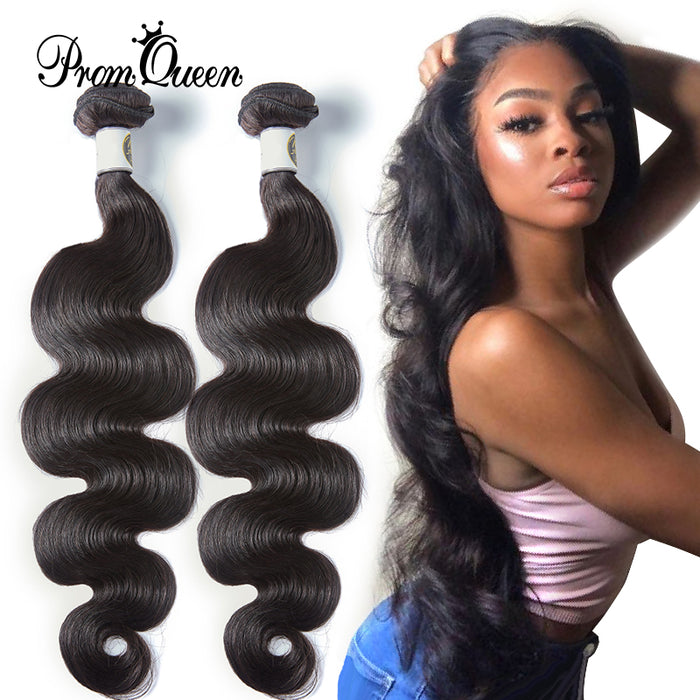 Prom Queen 6A Hair Brazilian Hair Body Wave 1/3/4 Bundles Remy Human Hair Weave