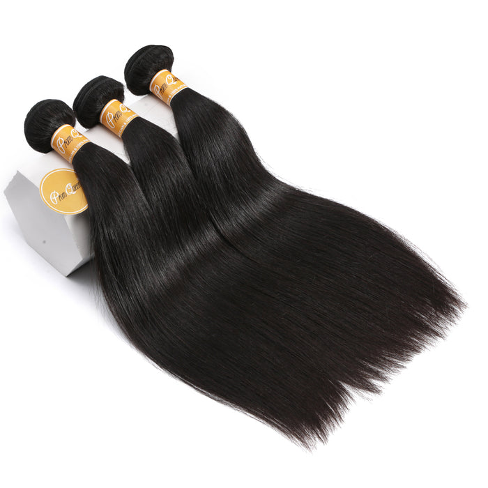 Prom Queen 6A Hair Brazilian Straight Hair 3 and 4 Bundles Double Machine Weft Remy Human Hair Weave