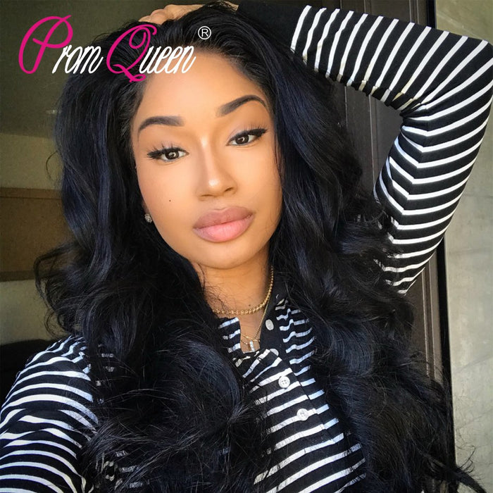 Prom Queen Body Wave Lace Front Wig with Natural Hairline 150 200 Density Human Hair Wigs High Density