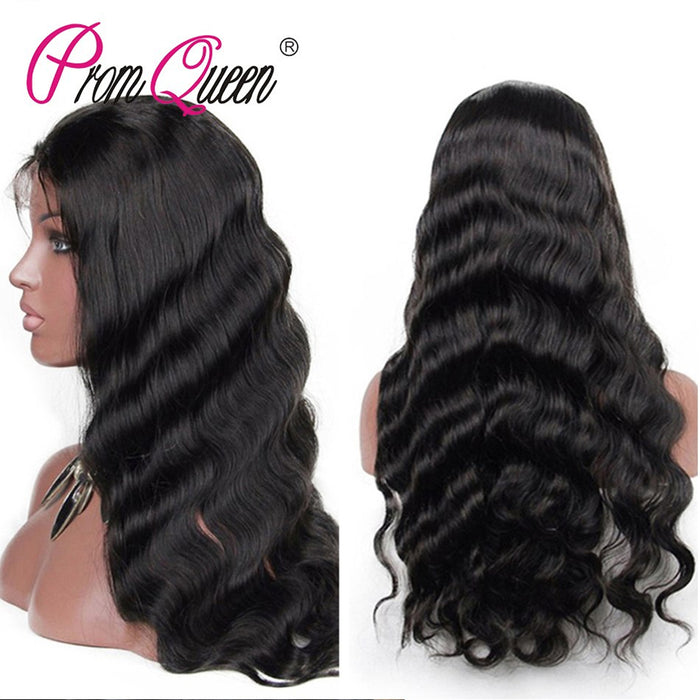 Prom Queen Body Wave Lace Front Wig with Natural Hairline 150 200 Density Human Hair Wigs High Density