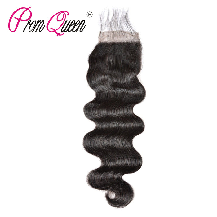 Prom Queen Lace Closure 4x4 Human Hair Closure Body Wave Bleached Knots