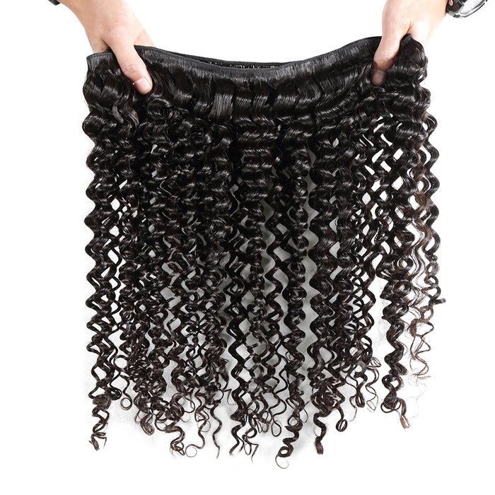 Prom Queen Kinky Curly Virgin Hair Malaysian Curly Hair Weave 1/3/4 Piece Human Hair Bundles Natural Color