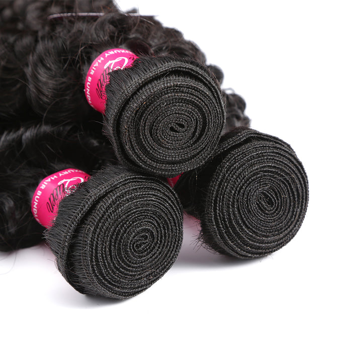 Prom Queen Kinky Curly Virgin Hair Malaysian Curly Hair Weave 1/3/4 Piece Human Hair Bundles Natural Color