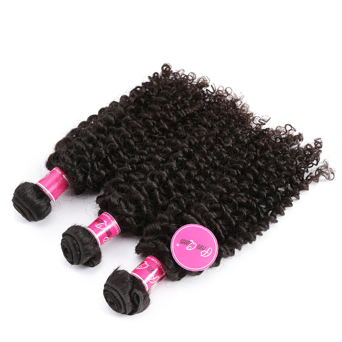 Prom Queen Kinky Curly Virgin Hair Malaysian Curly Hair Weave 1/3/4 Piece Human Hair Bundles Natural Color