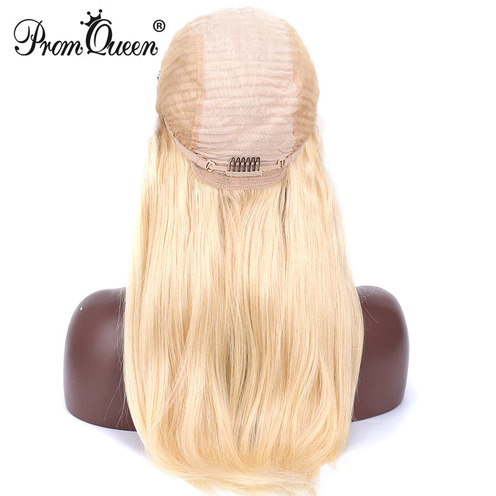 Promqueen 613 Honey Blonde Lace Front Human Hair Wig Pre-plucked Brazilian Straight Wigs With Baby Hair Glueless Wigs