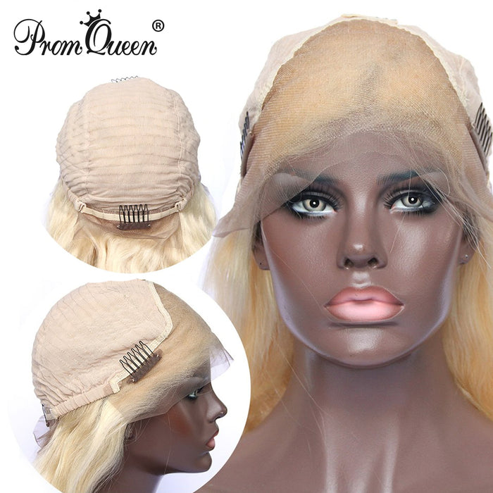 Promqueen 613 Honey Blonde Lace Front Human Hair Wig Pre-plucked Brazilian Straight Wigs With Baby Hair Glueless Wigs