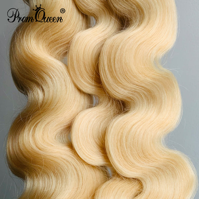 Promqueen Brazilian Body Wave Hair 613 Blonde Human Hair Weave Bundles 1/3/4 p/lot Human Hair Extension 30 32 34 Inch