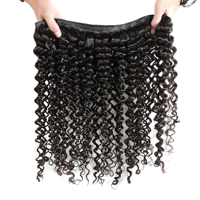 Brazilian Remy Hair Weave Human Hair Bundles With Closure Deep Wave