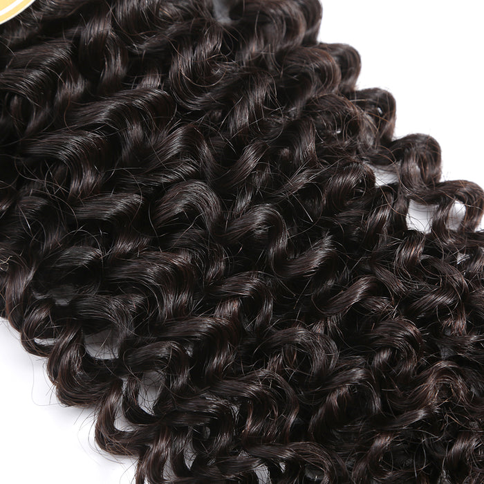 Brazilian Remy Hair Weave Kinky Curly Human Hair Bundles With Closure