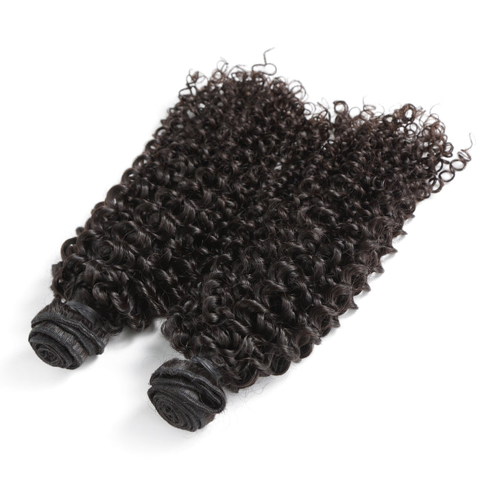 Promqueen Indian Curly Hair Bundles With Closure Short Hair With Closure For Black Women Human Hair Bundles With Closure