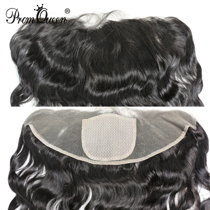 Promqueen Silk Base Frontal 13*4 Brazilian Virgin hair Body Wave Virgin Human Hair Top Closure