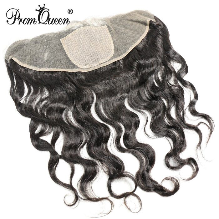 Promqueen Silk Base Frontal 13*4 Brazilian Virgin hair Body Wave Virgin Human Hair Top Closure