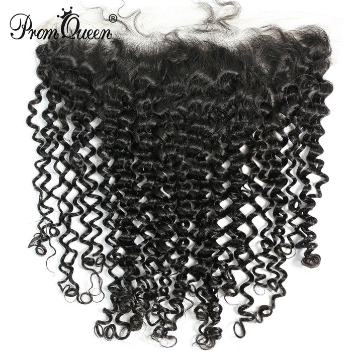 Promqueen Silk Base Frontal 13*4 Brazilian Virgin hair Deep Wave Virgin Human Hair Top Closure