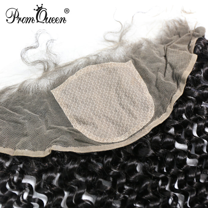 Promqueen Silk Base Frontal 13*4 Brazilian Virgin hair Deep Wave Virgin Human Hair Top Closure