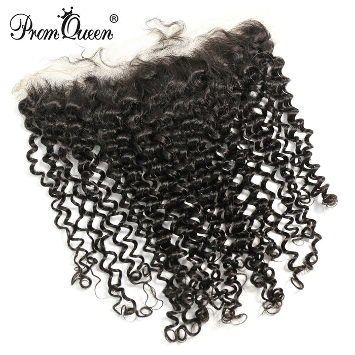 Promqueen Silk Base Frontal 13*4 Brazilian Virgin hair Deep Wave Virgin Human Hair Top Closure