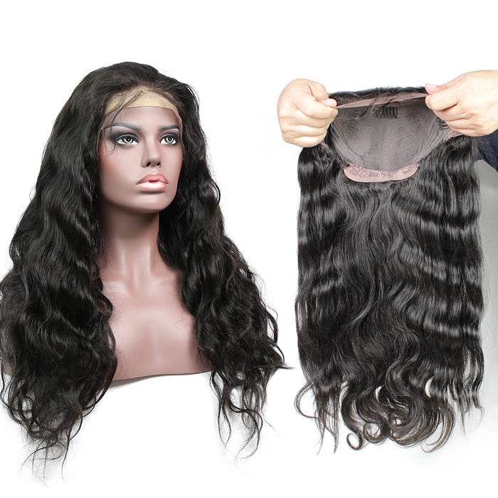 Promqueen lace front human hair wigs Brazilian Body Wave 180 Density