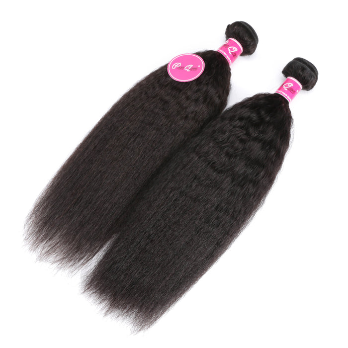 1/3/4 Bundles Malaysian Yaki Kinky Straight Bundles 8A LONG HAIR Bundles