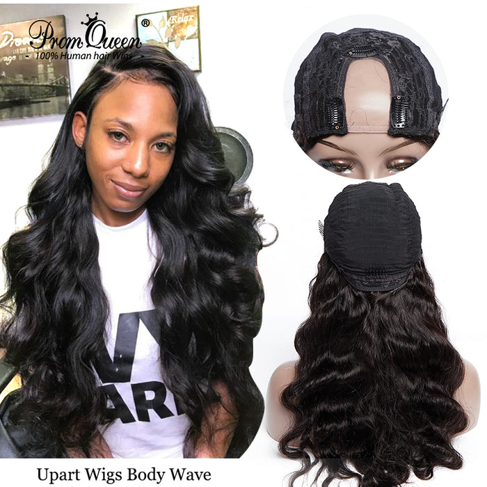 Promqueen Brazilian Virgin Hair Kinky Straight Upart Wigs Human Hair Upart Wigs