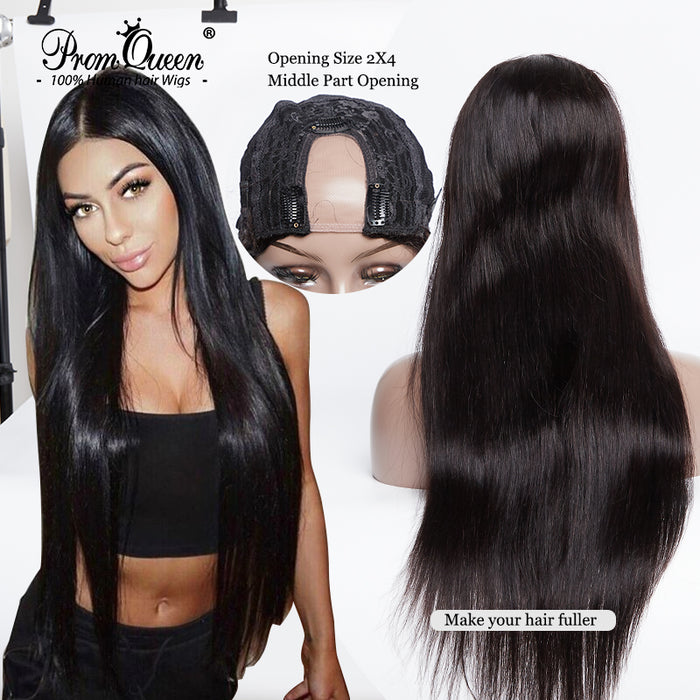 Promqueen Brazilian Virgin Hair Kinky Straight Upart Wigs Human Hair Upart Wigs