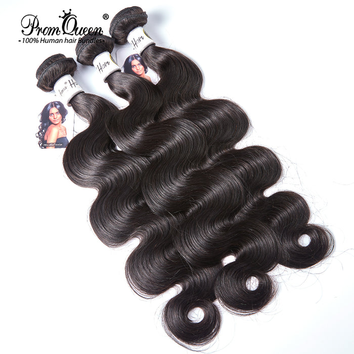 Promqueen Human Hair Brazilian Virgin Hair Body Wave 3 Bundles Lot