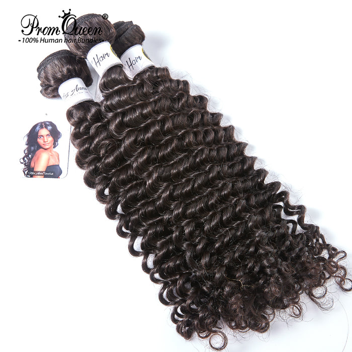 Promqueen Brazilian Virgin Human Hair Deep Wave / Kinky Curly / Kinky Straight 3 Bundles Lot